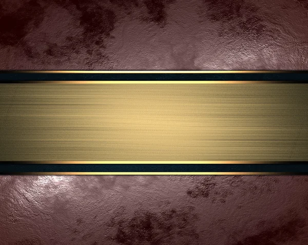 Fond brun abstrait avec plaque signalétique dorée. Modèle de conception — Photo