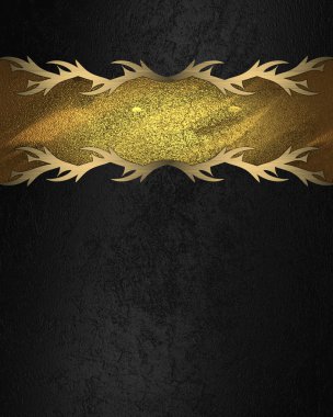 siyah doku desenleri ile Altın plakalı. tasarım şablonu