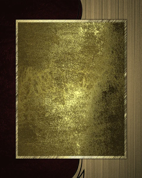 Old gold plate on an abstract background — Stock Photo, Image