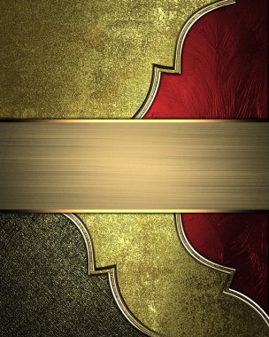 altın arka plan ile scuffed, kırmızı kesik, altın trim ile