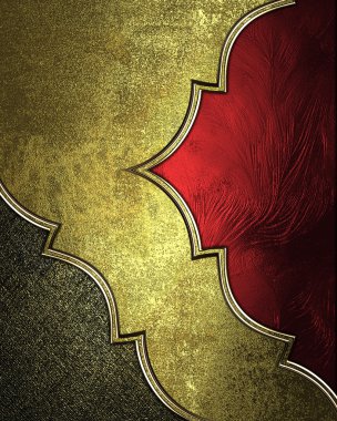 altın arka plan ile scuffed, kırmızı kesik, altın trim ile