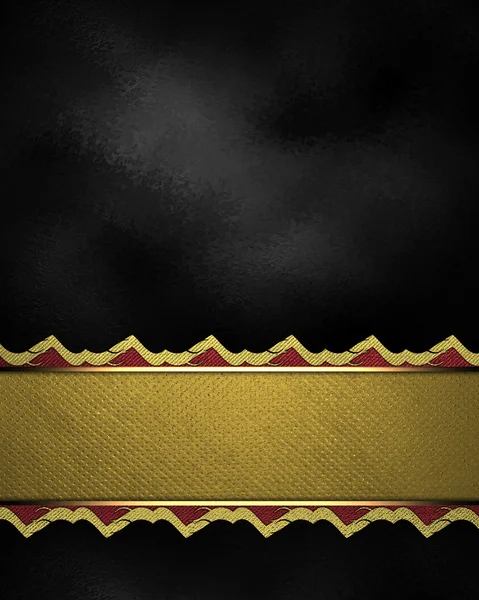 Black background with a yellow cutout with gold trim — Stock Photo, Image