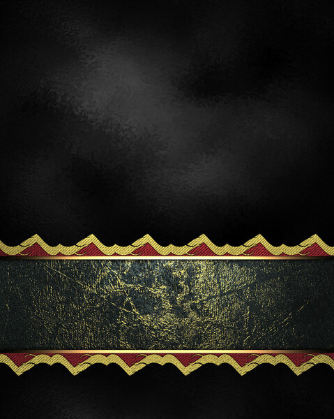 Черный фон с темным вырезом с золотой отделкой
