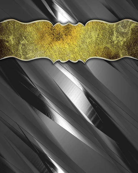 Abstrakter metallischer Hintergrund mit goldenem Grunge-Teller — Stockfoto