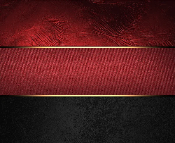 Fondo nero e rosso con targhetta rossa con finiture in oro. Modello di progettazione . — Foto Stock