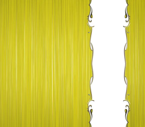Gelber abstrakter Hintergrund mit weißem Ausschnitt mit Goldrand — Stockfoto
