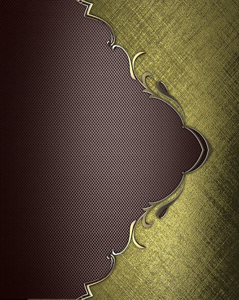 Sfondo astratto marrone con angoli in oro con finiture in oro. Modello di design. Sito di progettazione — Foto Stock