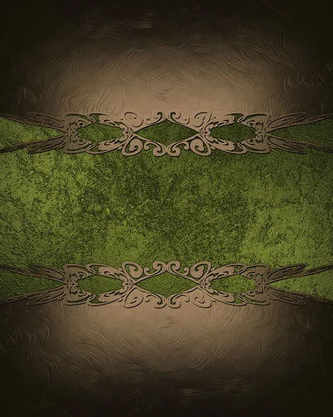 Brun bakgrund med grön skylt prydnad. formgivningsmall. design webbplats — Stockfoto