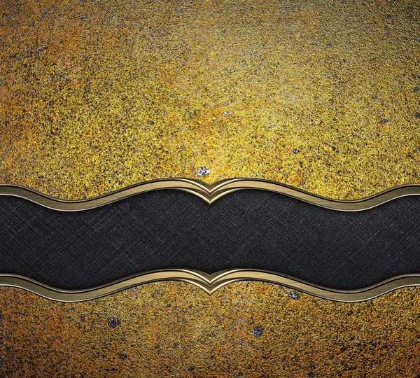 Altes schmutzgelbes Metall (gold) mit schwarzem Gelbton. Designvorlage. Designseite — Stockfoto