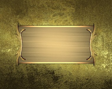 Altın tabela ile soyut grunge altın arka plan. tasarım şablonu. Tasarım sitesi