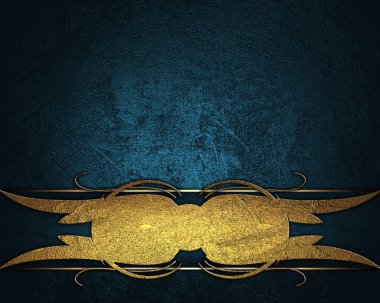 Altın desenli mavi bir tabela ile mavi arka plan. tasarım şablonu. Tasarım sitesi