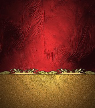 kırmızı arka plan ile altın kesme ve süsü altın. tasarım şablonu. Tasarım sitesi