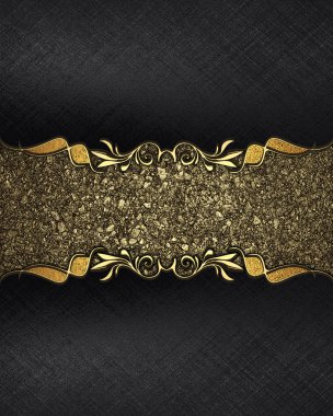 Tabela metni altın altın kum siyah zemin döşeme. metin için tasarım. Tasarım site