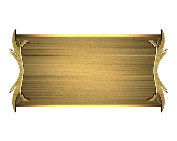 Gold nameplate. Design template. Design site — Stock Photo, Image