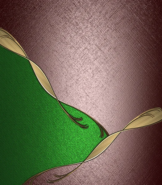 Bruine achtergrond met groene uitsparing met gouden patronen op de randen. ontwerp voor tekst. ontwerp voor site — Stockfoto