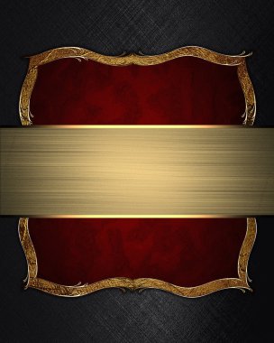 altın altın trim ve kurdele ile metnin kırmızı plakalı siyah arka plan. tasarım şablonu. Tasarım sitesi