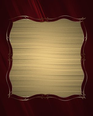 kırmızı arka plan ile altın isim levhası altın aksanlı kırpın. tasarım şablonu. Tasarım sitesi