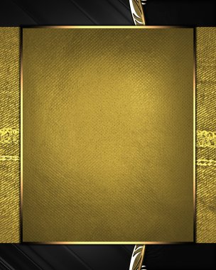 Altın Çerçeve ve sarı etiket ile siyah geçmiş. tasarım şablonu. Tasarım sitesi