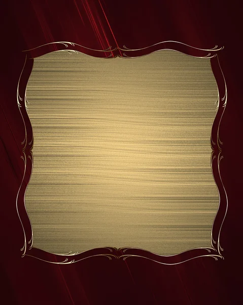 Абстрактный красный фон с золотой табличкой с названием текста с золотой отделкой. Дизайн шаблона. Дизайн сайта — стоковое фото