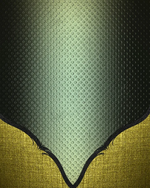 Green and gold background separated by black trim. Design template. Design site — Stock Photo, Image