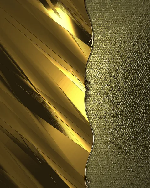 Fundo dourado abstrato com guarnição dourada. Modelo de design. Local de projeto — Fotografia de Stock