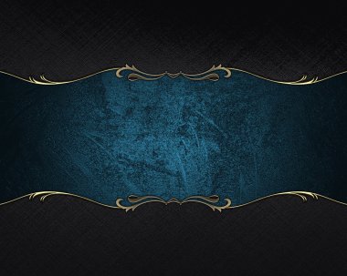 Altın mavi işaretli bir siyah arka plan kırpın. tasarım şablonu. Tasarım sitesi