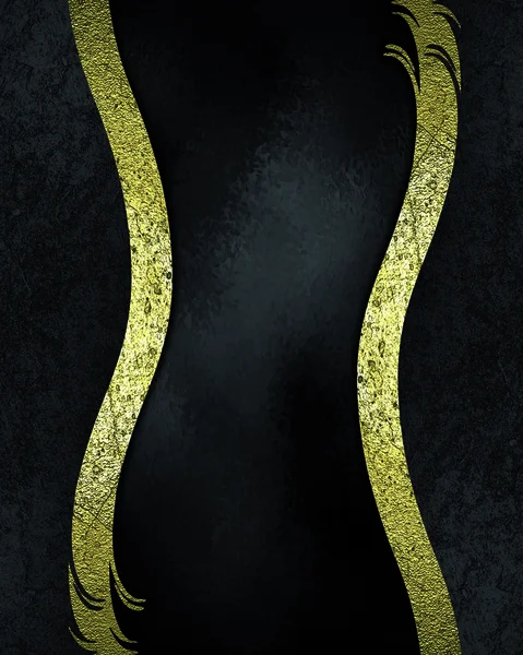Abstrakter schwarzer Hintergrund mit goldenem Rahmen. Designvorlage. Designseite — Stockfoto