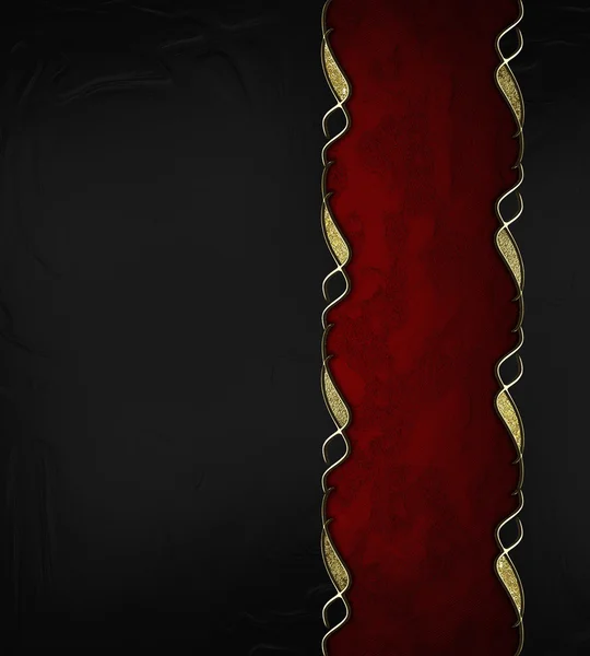 Fondo negro abstracto con recorte rojo para el diseño. Plantilla de diseño Sitio de diseño —  Fotos de Stock