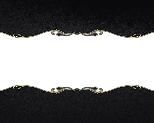 Frame with black edges with gold trim. Design template. Design site — Stock Photo, Image