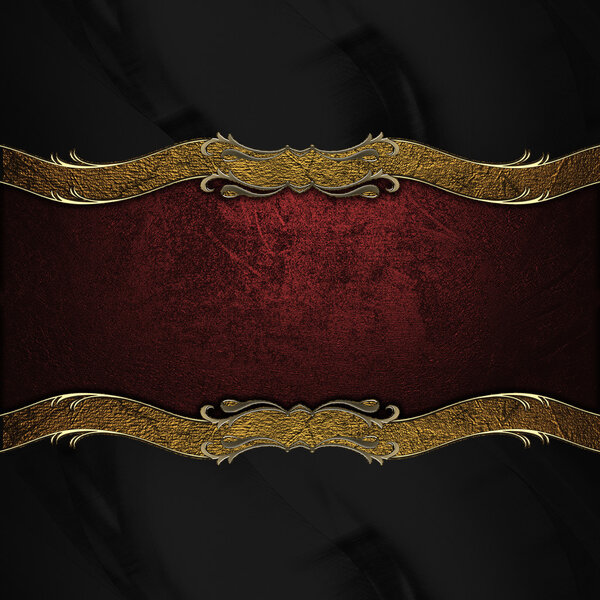Черный фон с красной вывеской с золотой отделкой. Дизайн шаблона. Дизайн сайта
