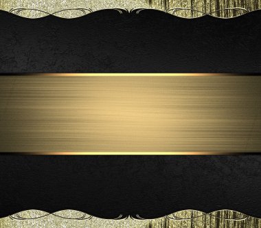 siyah arka plan ile altın trim ve altın şerit altın kenarlı. tasarım şablonu. Tasarım site