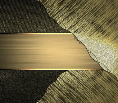eski püskü grunge siyah arka plan ile altın köşeler ve altın şerit. tasarım şablonu. Tasarım site