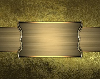 Grunge altın altın tabela ile duvar. tasarım şablonu tasarım sitesi