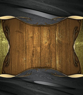 Sarı ahşap işaretli bir siyah arka plan. tasarım şablonu. Tasarım sitesi