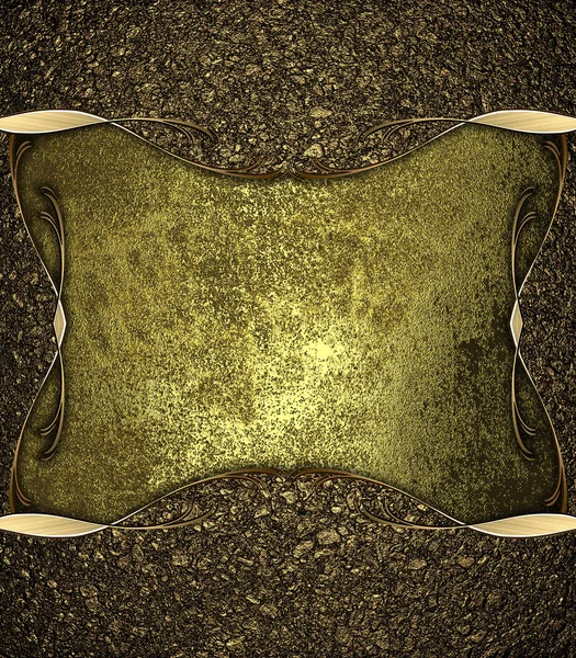 Abstrakter Hintergrund aus goldenem Sand mit einem Grunge-Goldausschnitt mit Goldrand. Designvorlage. Designseite — Stockfoto
