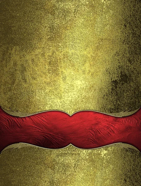 Fundo grunge dourado abstrato com sinal vermelho. Modelo de design. Local de projeto — Fotografia de Stock