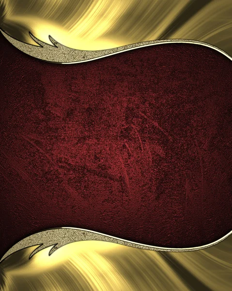 Fond d'or avec plaque signalétique rouge avec garniture en or. Modèle de conception. Site de conception — Photo
