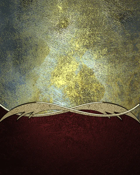 Achtergrond van grunge metaal met rode bodem met goud trim. Ontwerpsjabloon. ontwerp site — Stockfoto