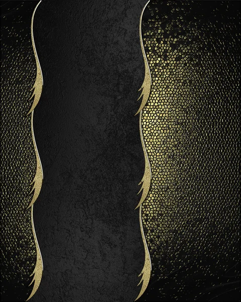 黑色的背景，用黑色缎带的黄金。设计模板。设计网站 — 图库照片