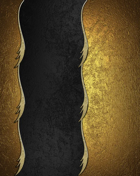 Zlaté pozadí s černou mašlí s gold trim. Šablona návrhu. design stránky — Stock fotografie
