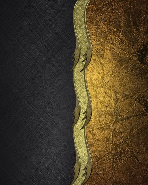 siyah arka plan ile altın ve altın şerit. tasarım şablonu. Tasarım sitesi