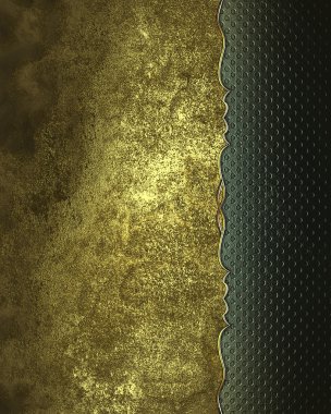 Grunge altın arka plan ile yeşil bir kenar. tasarım şablonu. Tasarım sitesi
