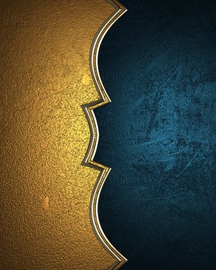 Mavi plaka ile altın plaka grunge. tasarım şablonu. Tasarım sitesi