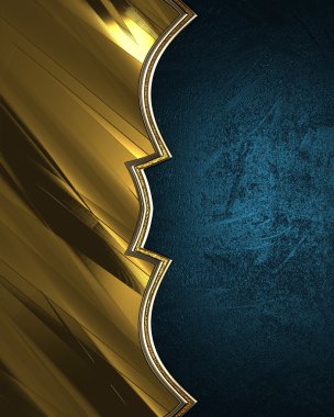 Mavi plaka ile altın plaka grunge. tasarım şablonu. Tasarım sitesi