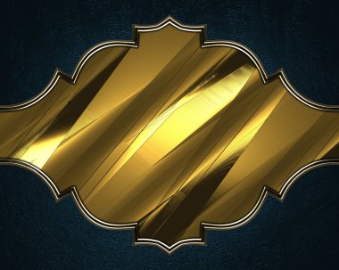 mektup için altın bir tabela ile mavi arka plan. tasarım şablonu. Tasarım sitesi