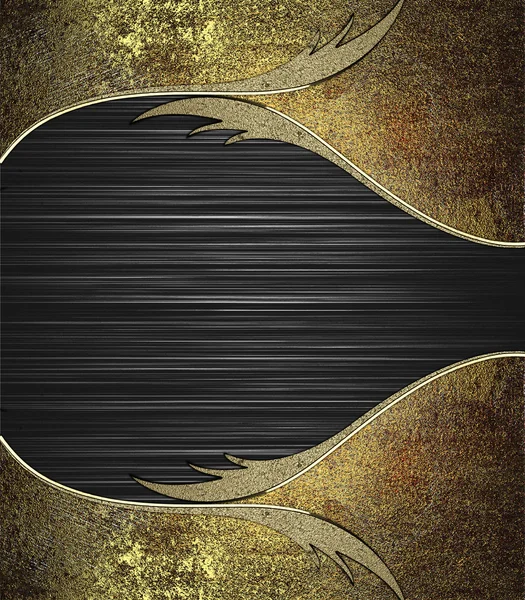 Fondo negro abstracto con los bordes del acabado metálico antiguo. Plantilla de diseño Sitio de diseño —  Fotos de Stock