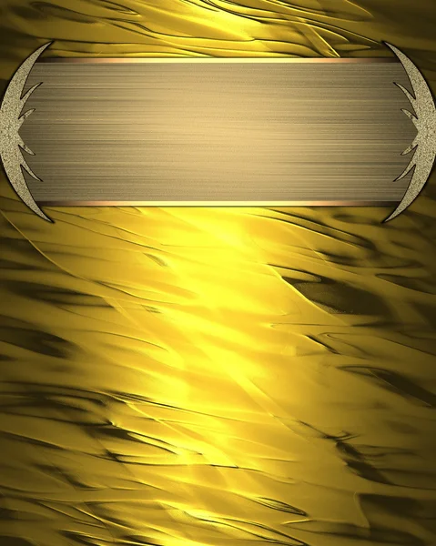 Abstrakter goldener Hintergrund mit goldenem Teller. Designvorlage. Designseite — Stockfoto
