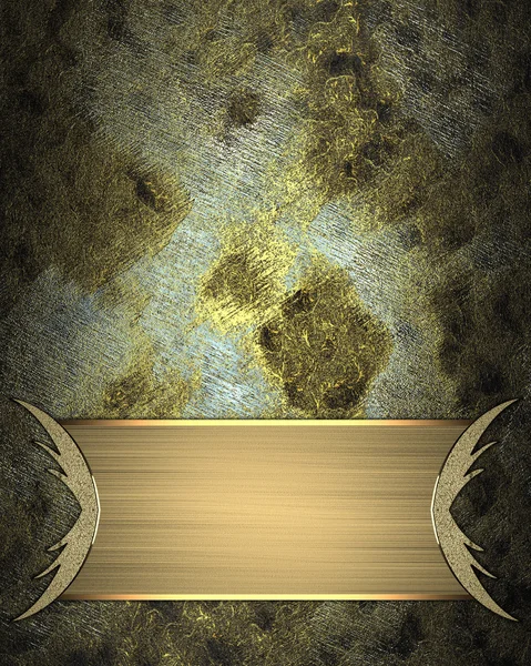 Grunge gold background with gold plate finish. Design template. Design site — Stock Photo, Image