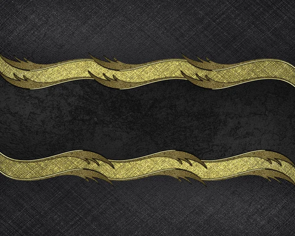 Fekete absztrakt háttér arany fekete szalaggal berendezés. tervezősablon. design site — Stock Fotó