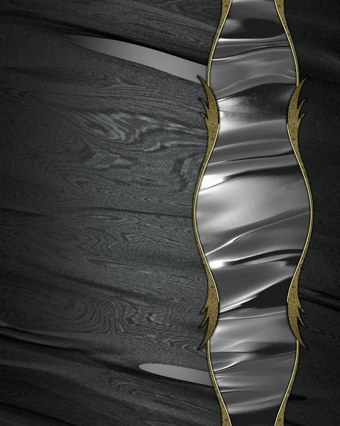 Fond noir abstrait avec un ruban métallique. Modèle de conception. Site de conception — Photo